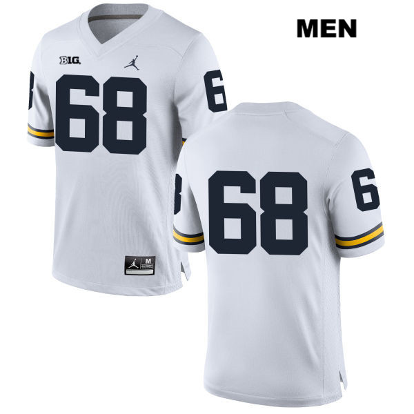 Men's NCAA Michigan Wolverines Andrew Vastardis #68 No Name White Jordan Brand Authentic Stitched Football College Jersey TL25K52ZF